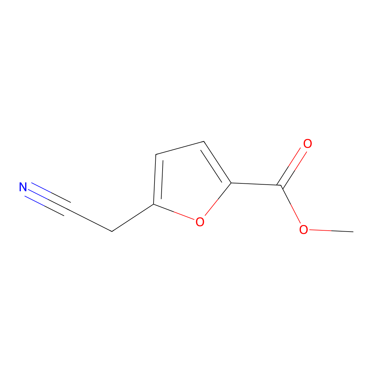 Methyl 5-(cyanomethyl)furan-2-carboxylate molecular structure, CAS 39258-67-8