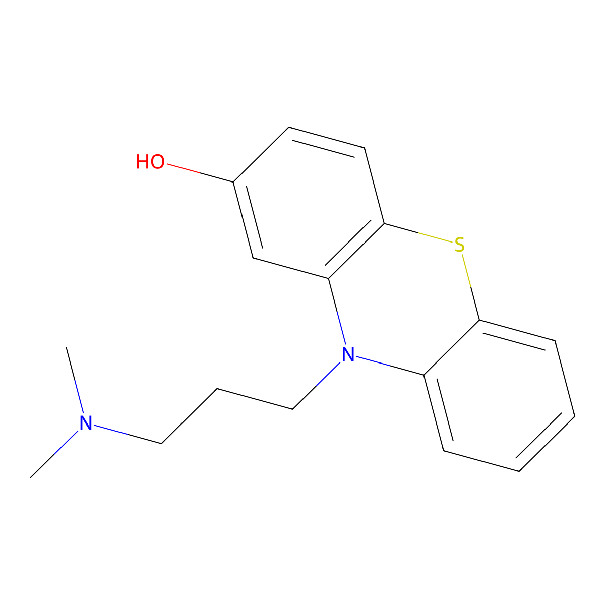 10-(3-(Dimethylamino)propyl)-10H-phenothiazin-2-ol molecular structure, CAS 3926-64-5