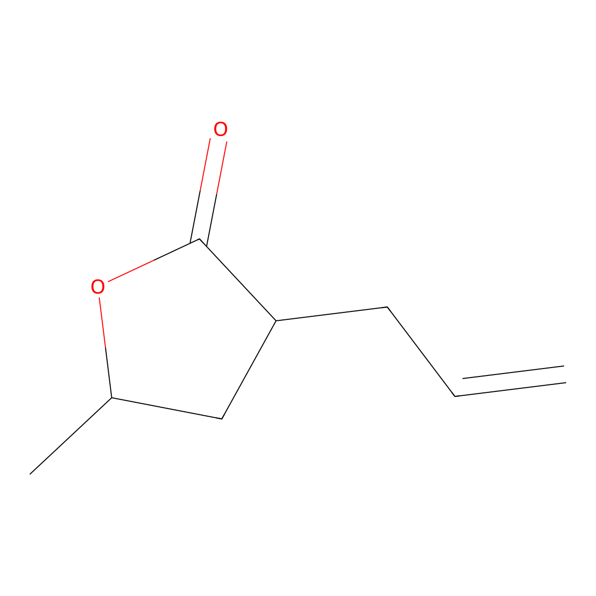 Dihydro-5-methyl-3-(2-propen-1-yl)-2(3H)-furanone molecular structure, CAS 3926-76-9