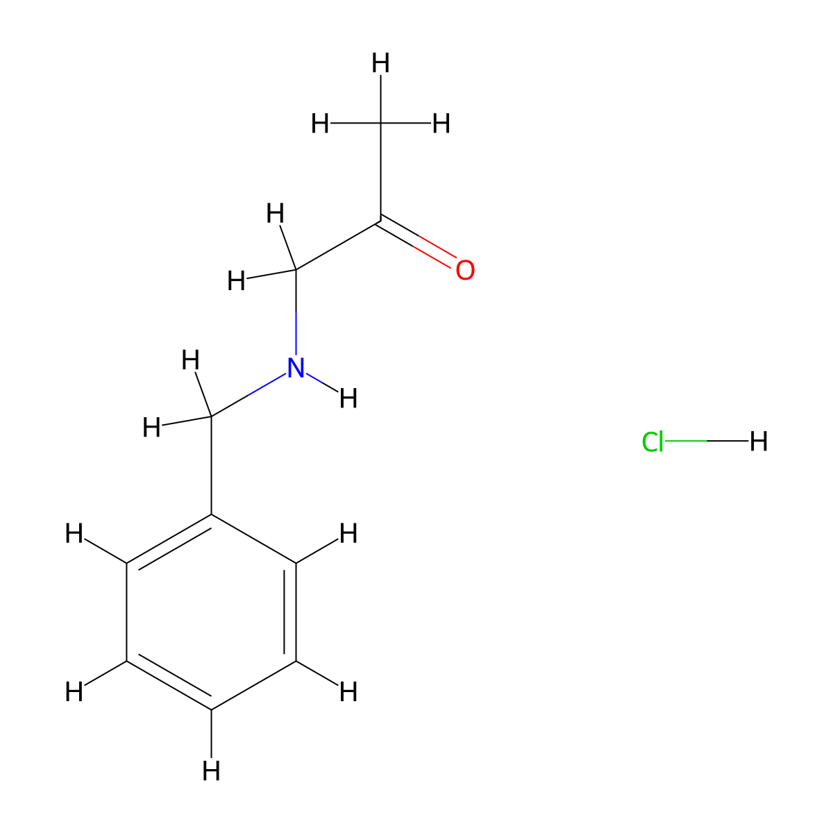 1-(Benzylamino)propan-2-one hydrochloride molecular structure, CAS 39261-88-6