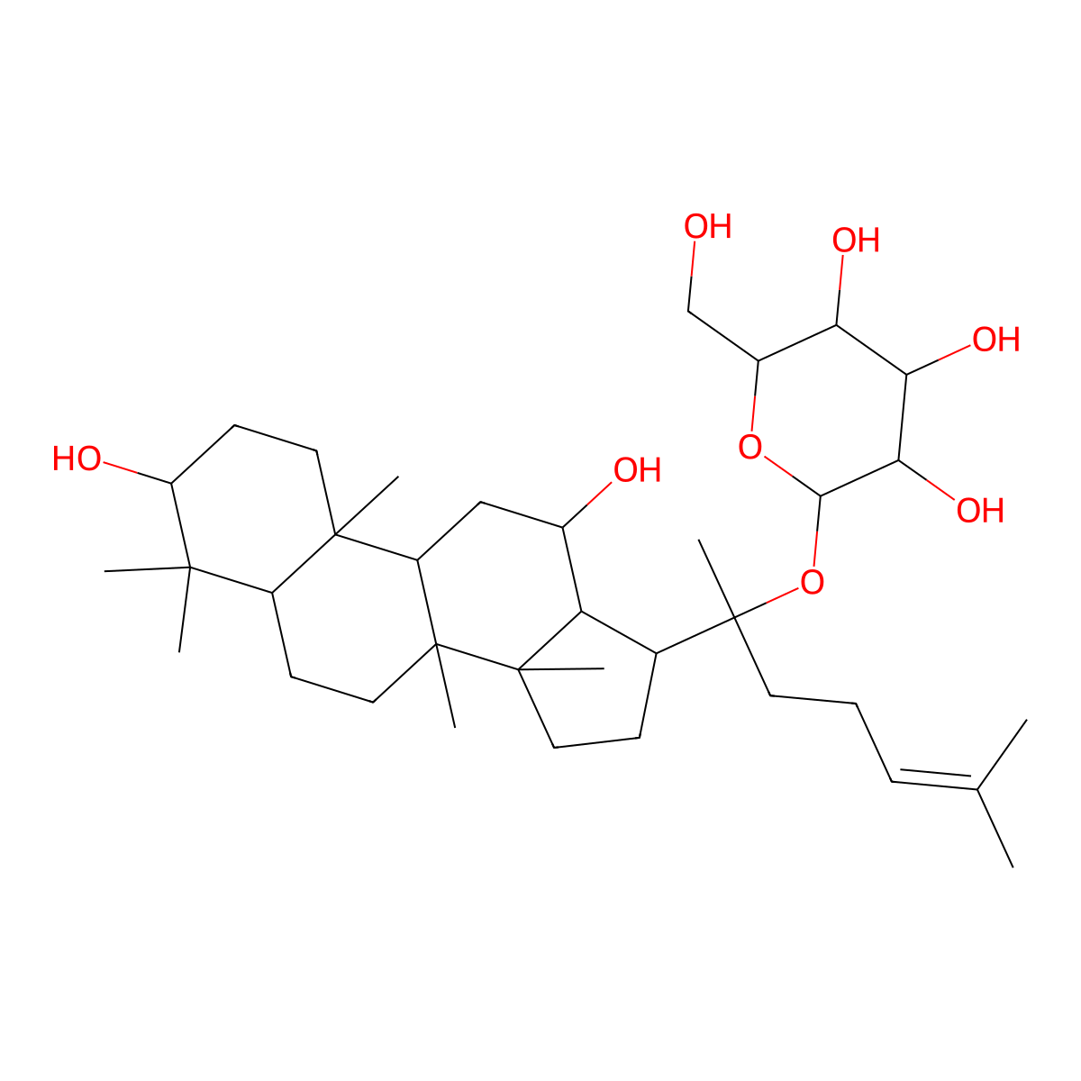 Ginsenoside K molecular structure, CAS 39262-14-1