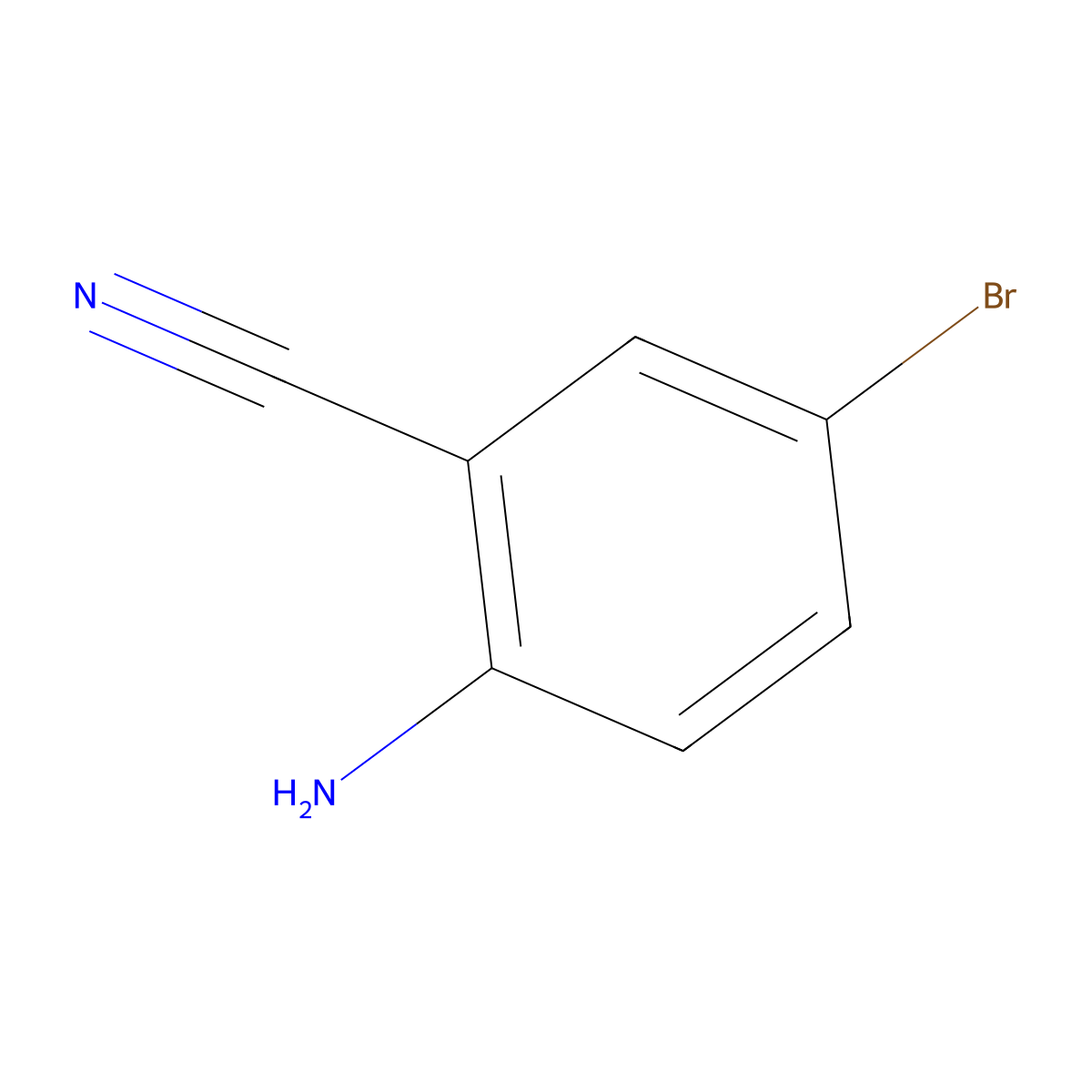 2-Amino-5-bromobenzonitrile molecular structure, CAS 39263-32-6