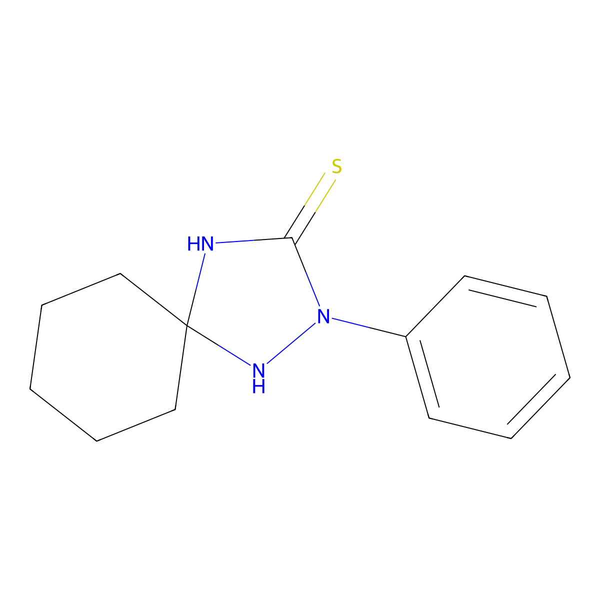 2-Phenyl-1,2,4-triazaspiro[4.5]dec-3-ene-3-thiol molecular structure, CAS 39263-81-5