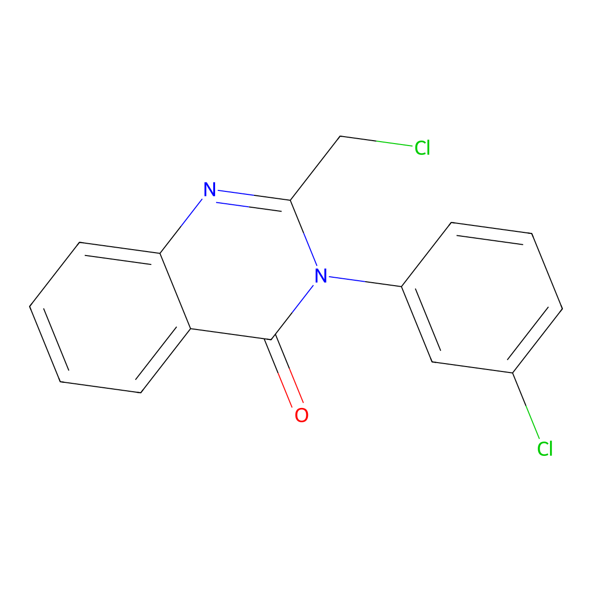 2-(Chloromethyl)-3-(3-chlorophenyl)quinazolin-4(3H)-one molecular structure, CAS 39263-96-2