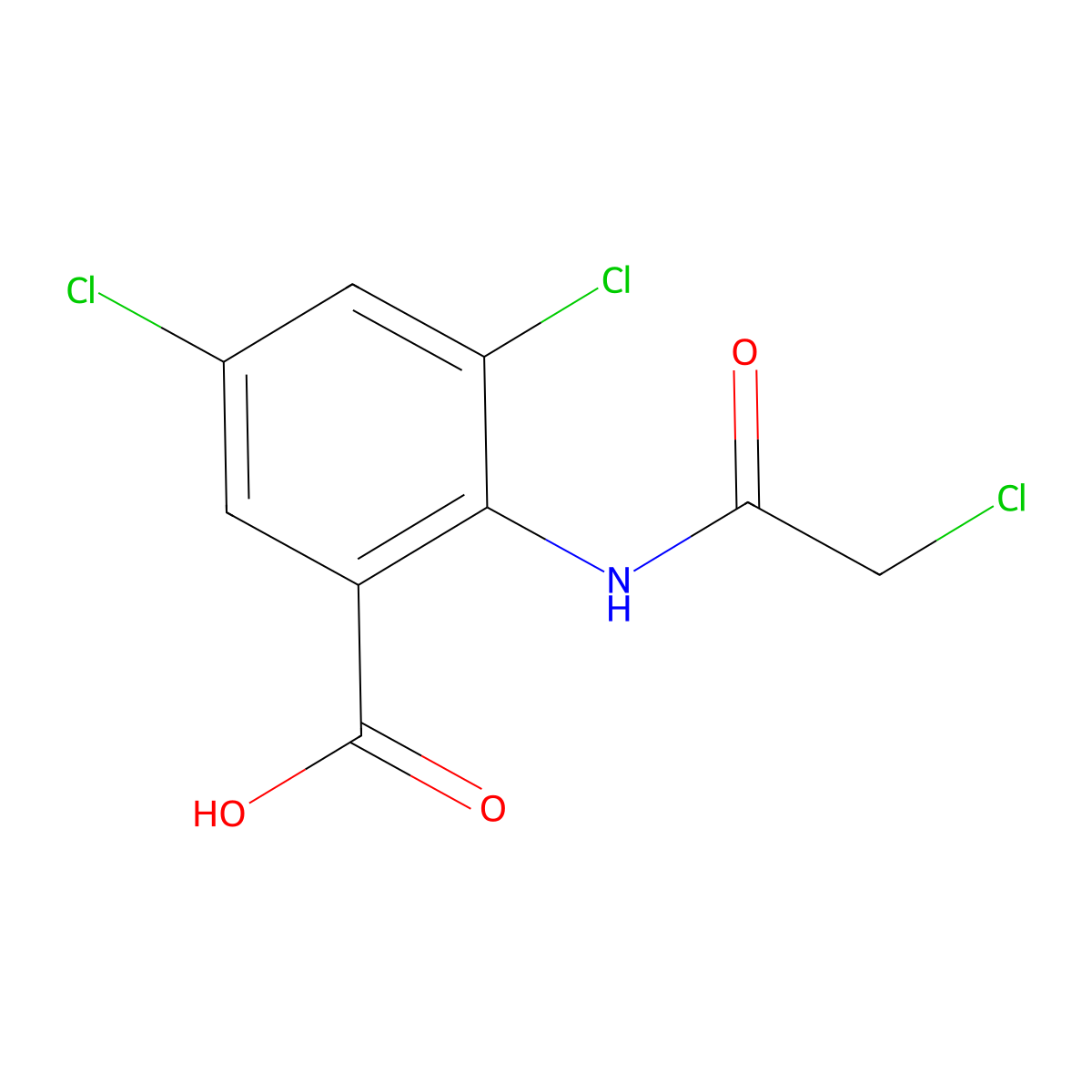 3,5-Dichloro-2-(2-chloroacetamido)benzoic acid molecular structure, CAS 39263-98-4