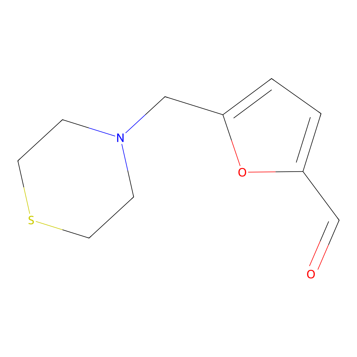 5-(Thiomorpholin-4-ylmethyl)furan-2-carbaldehyde molecular structure, CAS 392659-96-0