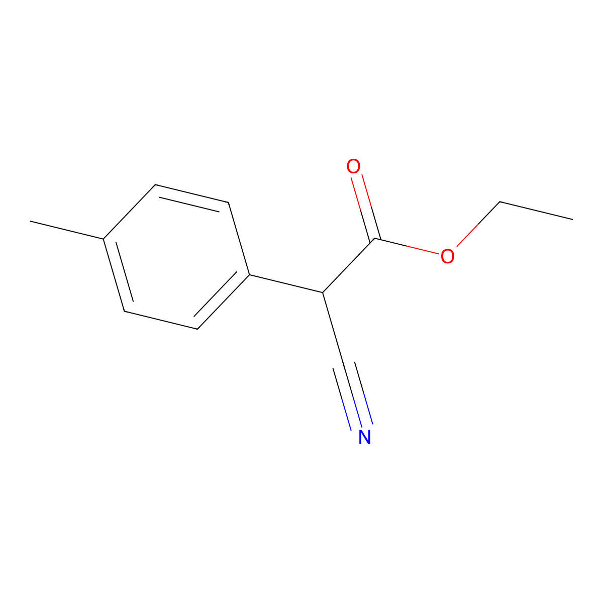 Ethyl 2-cyano-2-(p-tolyl)acetate molecular structure, CAS 39266-20-1
