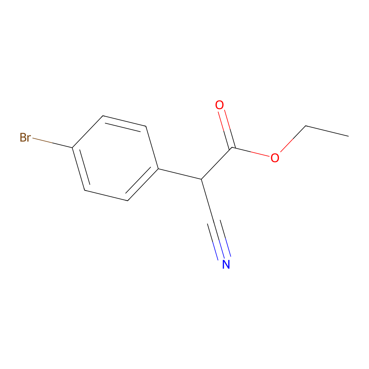 Ethyl 4-bromo-alpha-cyanobenzeneacetate molecular structure, CAS 39266-22-3