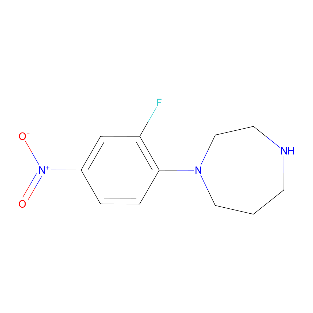 1-(2-Fluoro-4-nitrophenyl)homopiperazine molecular structure, CAS 392660-27-4