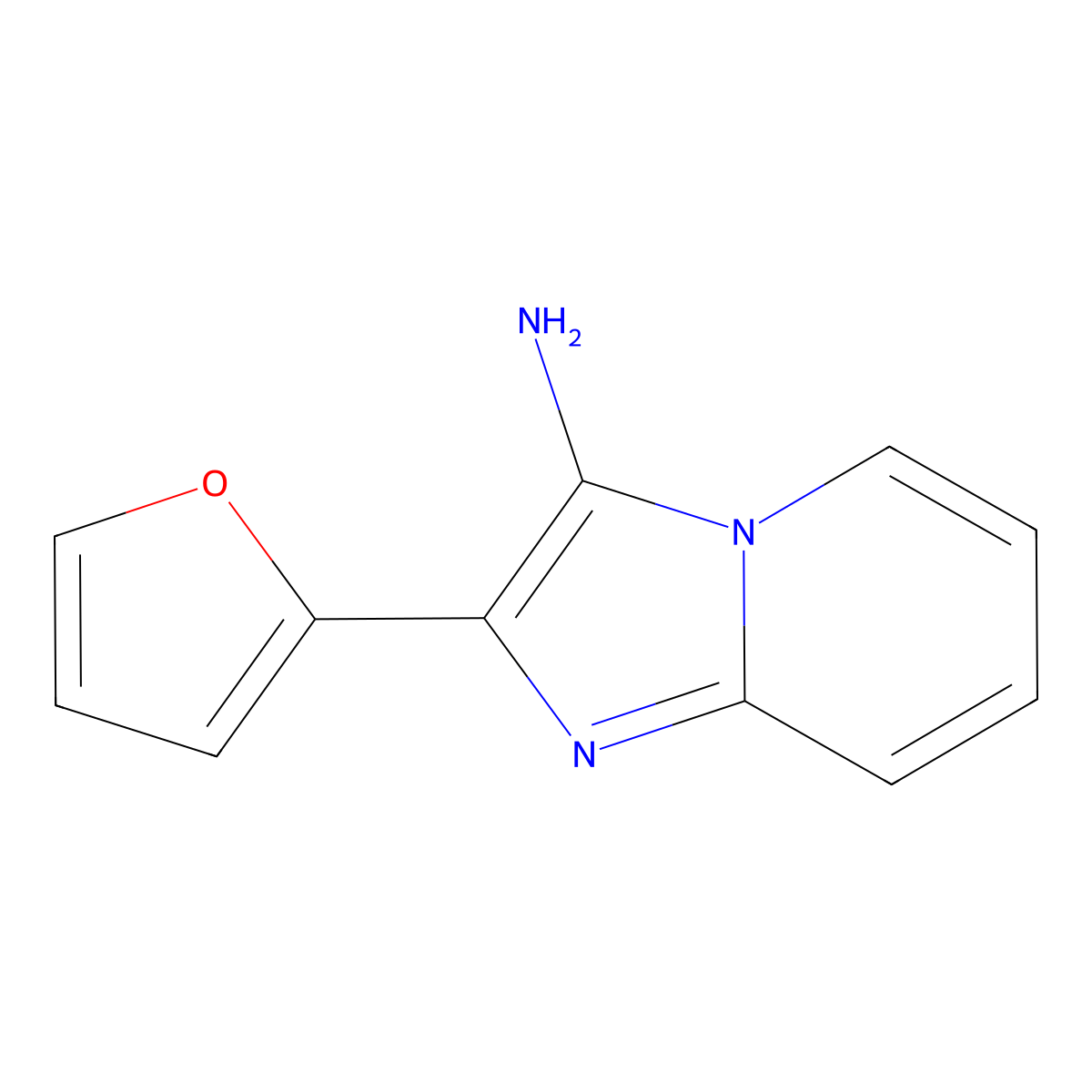 2-(Furan-2-yl)imidazo(1,2-a)pyridin-3-amine molecular structure, CAS 392663-69-3