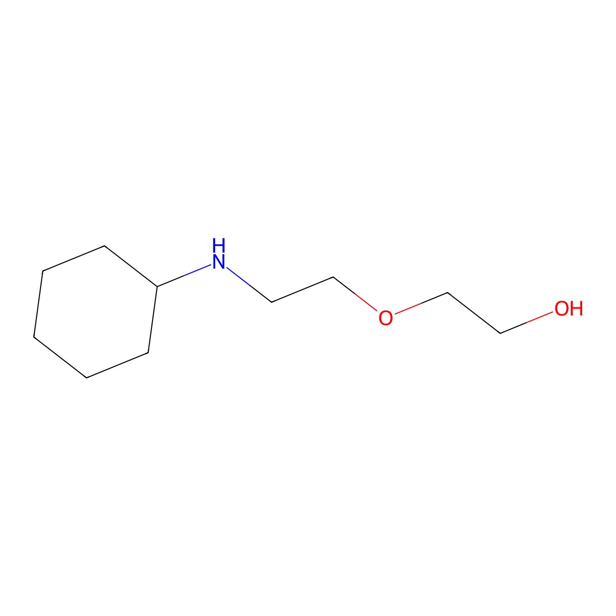 2-[2-(Cyclohexylamino)ethoxy]ethan-1-ol molecular structure, CAS 392667-04-8