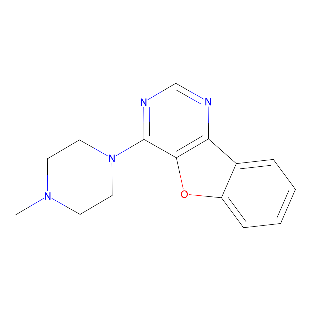 4-(4-Methyl-1-piperazinyl)benzofuro[3,2-d]pyrimidine molecular structure, CAS 392669-11-3