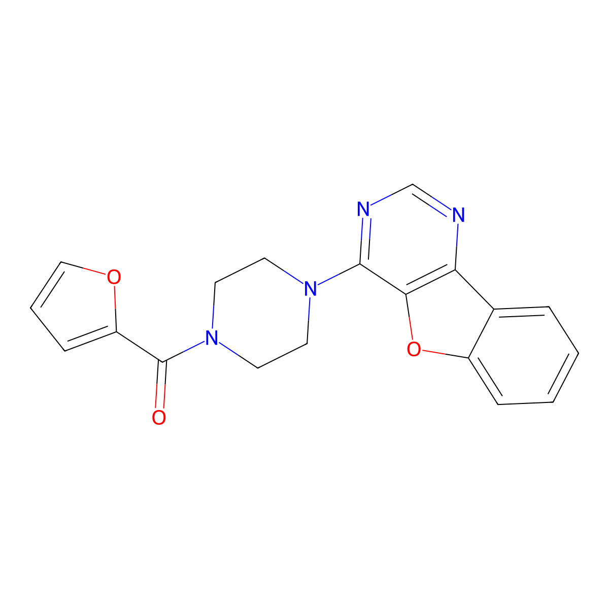 4-[4-(2-Furoyl)-1-piperazinyl][1]benzofuro[3,2-d]pyrimidine molecular structure, CAS 392669-16-8