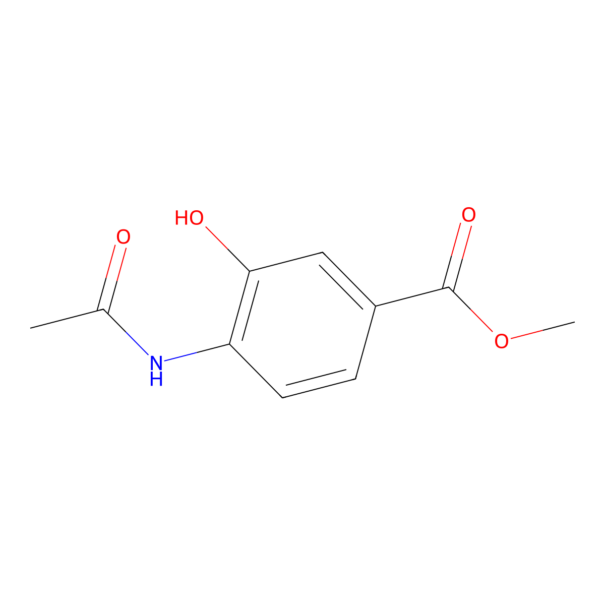 Methyl 4-acetamido-3-hydroxybenzoate molecular structure, CAS 39267-53-3