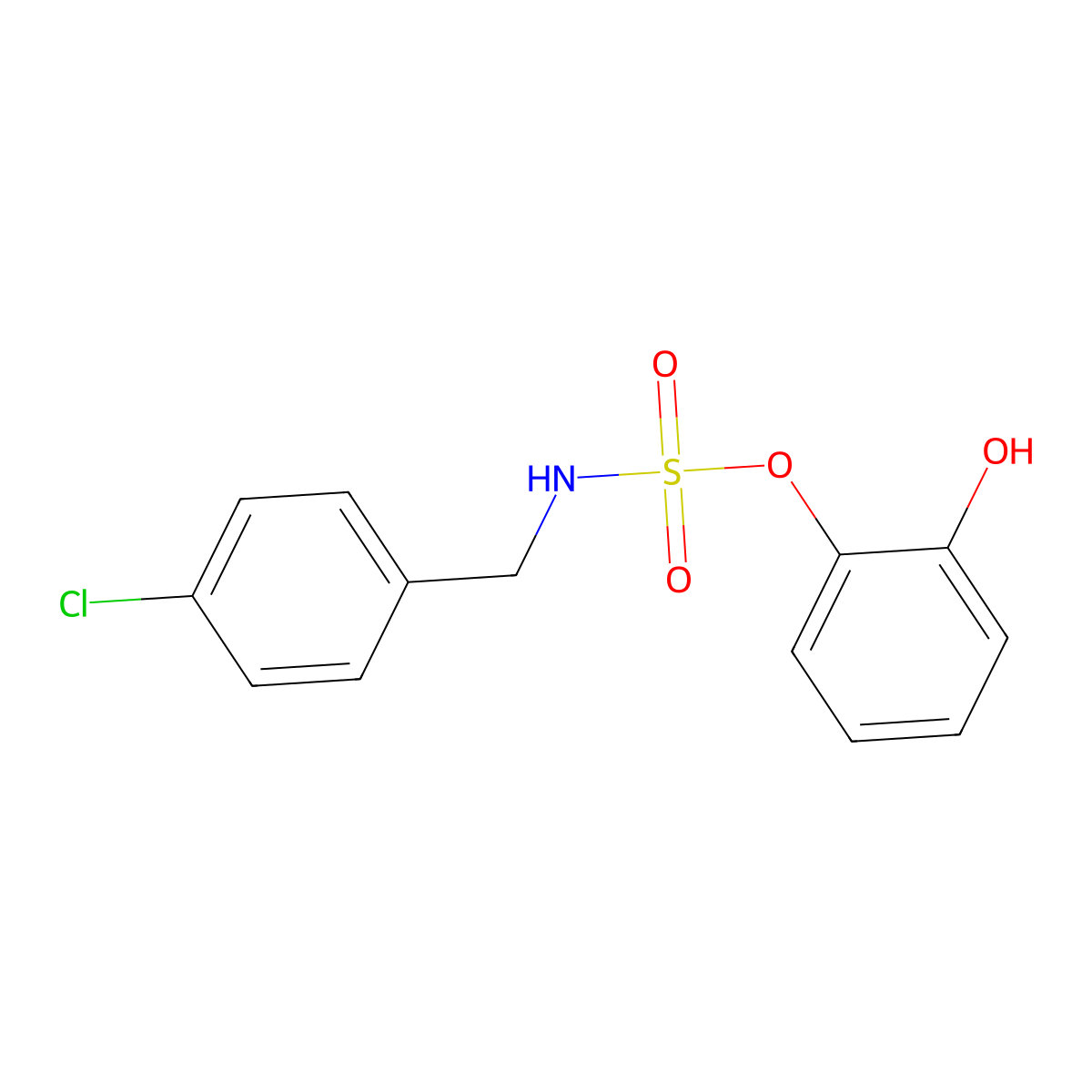 N-(4-chlorobenzyl)2-hydroxyphenylsulfamate molecular structure, CAS 392670-36-9