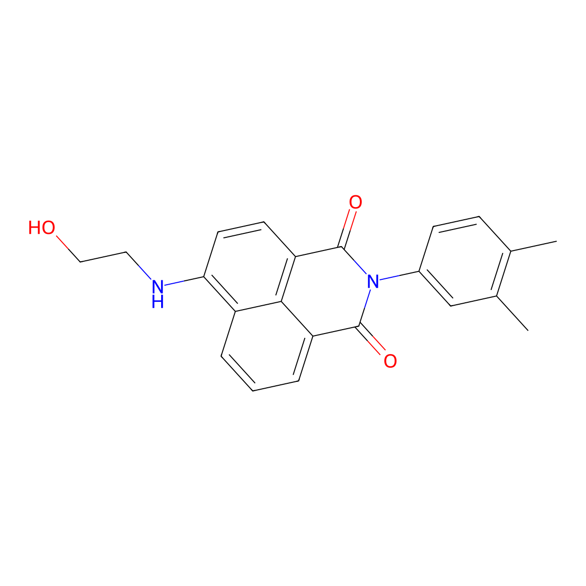 2-(3,4-Dimethylphenyl)-6-(2-hydroxyethylamino)benzo[de]isoquinoline-1,3-dione molecular structure, CAS 392670-85-8