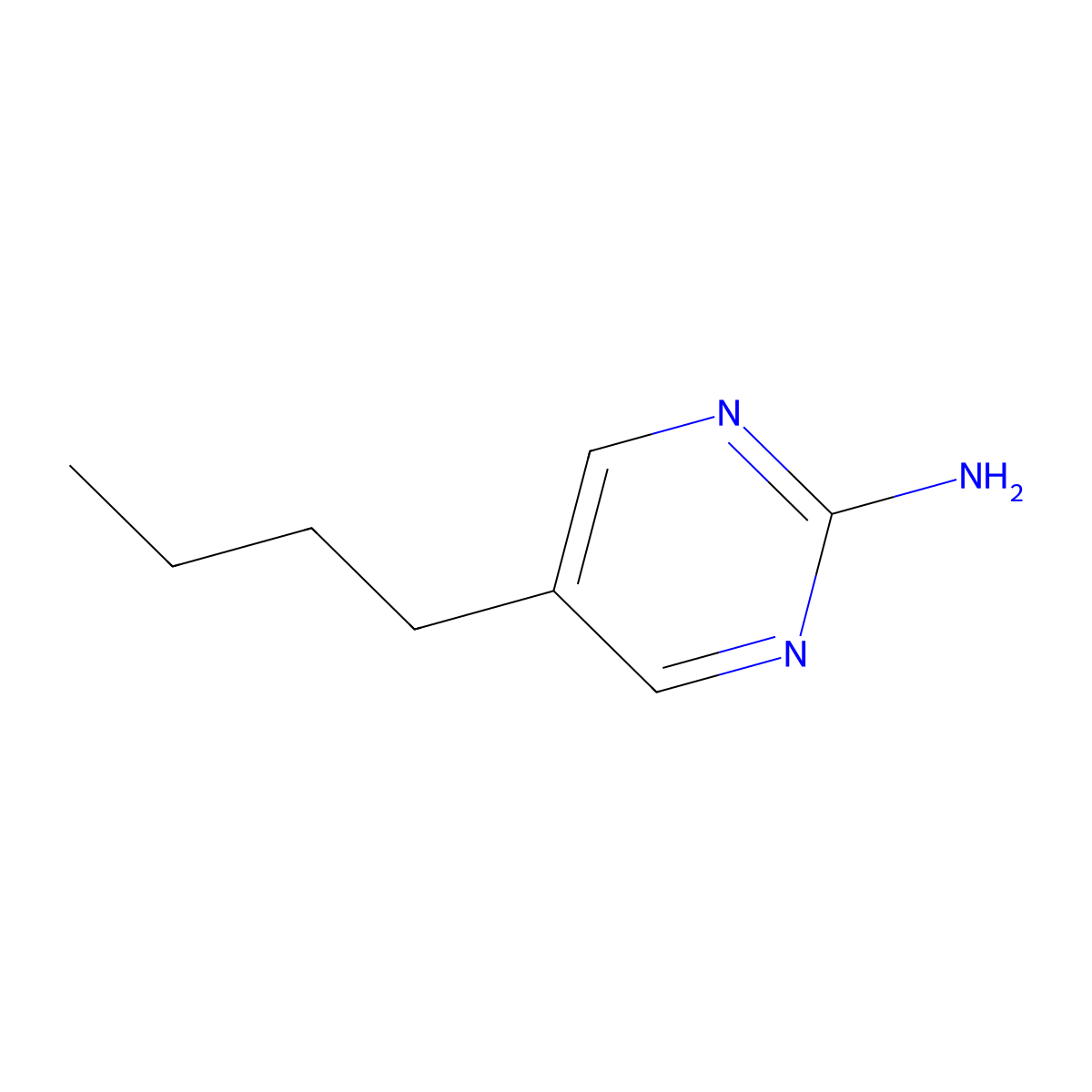5-Butyl-2-pyrimidinamine molecular structure, CAS 39268-73-0