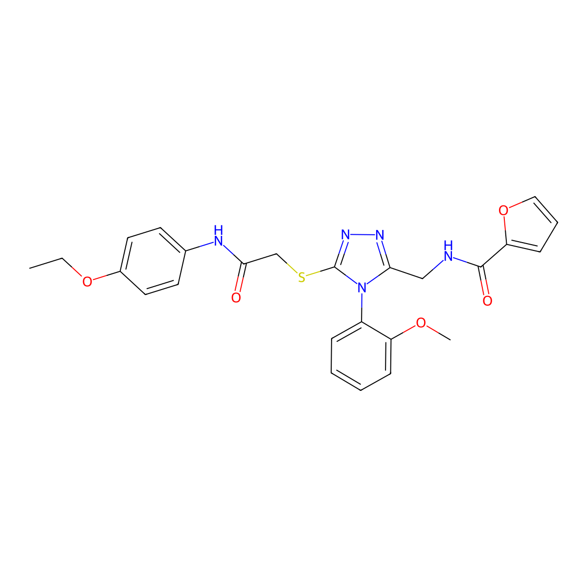 N-[[5-[2-(4-ethoxyanilino)-2-oxoethyl]sulfanyl-4-(2-methoxyphenyl)-1,2,4-triazol-3-yl]methyl]furan-2-carboxamide molecular structure, CAS 392684-89-8