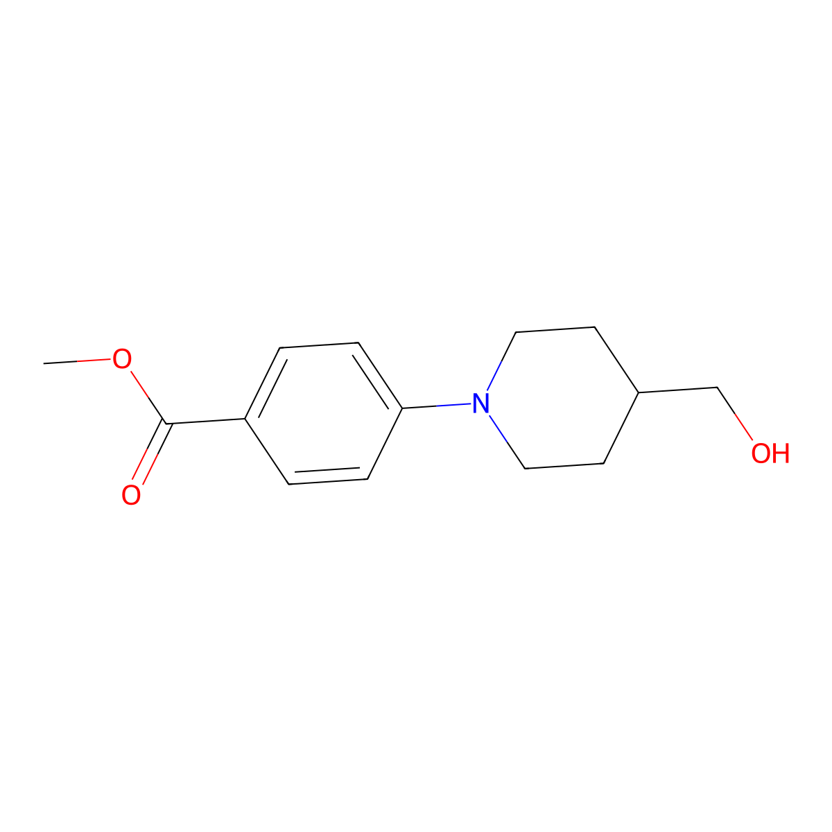 Methyl 4-(4-(hydroxymethyl)piperidin-1-yl)benzoate molecular structure, CAS 392690-98-1