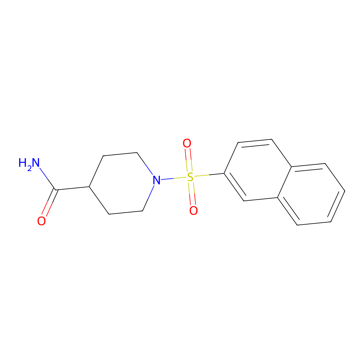 1-Naphthalen-2-ylsulfonylpiperidine-4-carboxamide molecular structure, CAS 392691-18-8