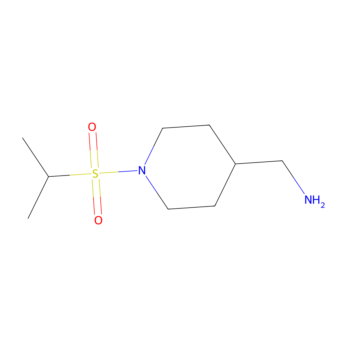 [1-(Propane-2-sulfonyl)piperidin-4-yl]methanamine molecular structure, CAS 392691-21-3