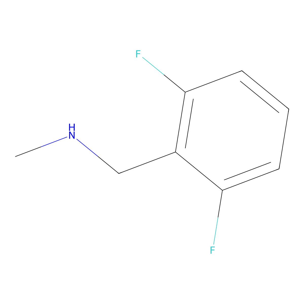 ((2,6-Difluorophenyl)methyl)(methyl)amine molecular structure, CAS 392691-62-2