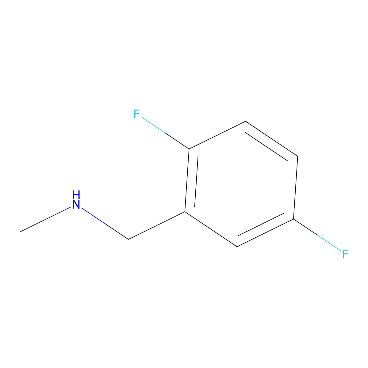 ((2,5-Difluorophenyl)methyl)(methyl)amine molecular structure, CAS 392691-70-2