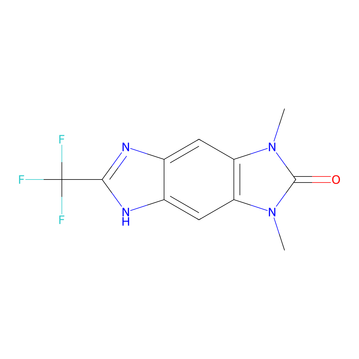 1,3-dimethyl-6-(trifluoromethyl)-5H-imidazo[4,5-f]benzimidazol-2-one molecular structure, CAS 392695-00-0