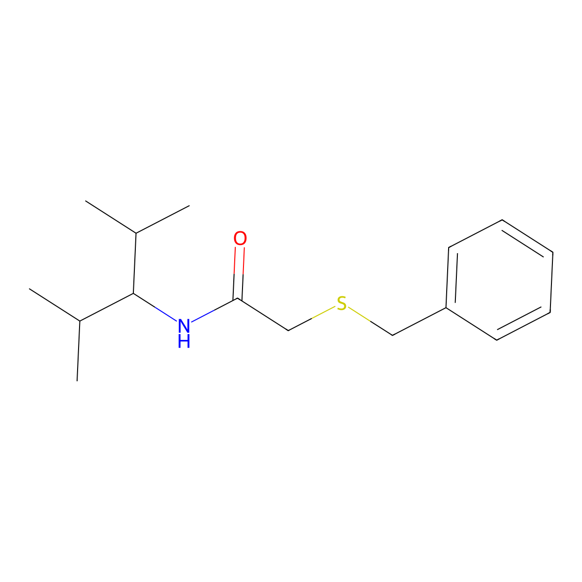 2-(benzylsulfanyl)-N-(2,4-dimethylpentan-3-yl)acetamide molecular structure, CAS 392696-22-9