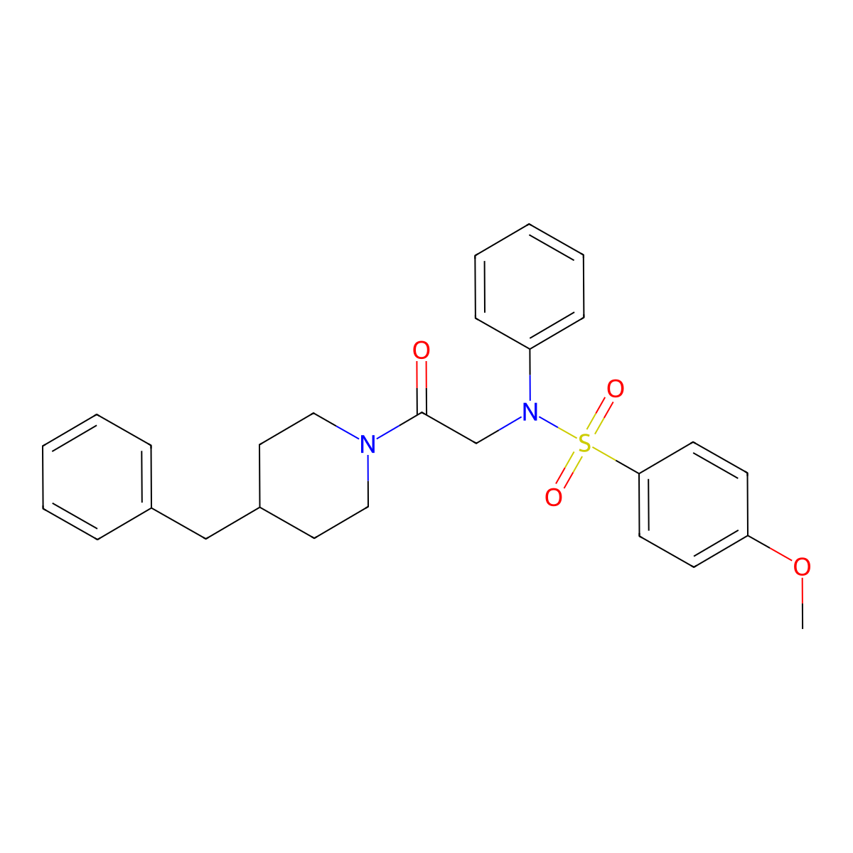 N-[2-(4-benzylpiperidin-1-yl)-2-oxoethyl]-4-methoxy-N-phenylbenzenesulfonamide molecular structure, CAS 392698-10-1
