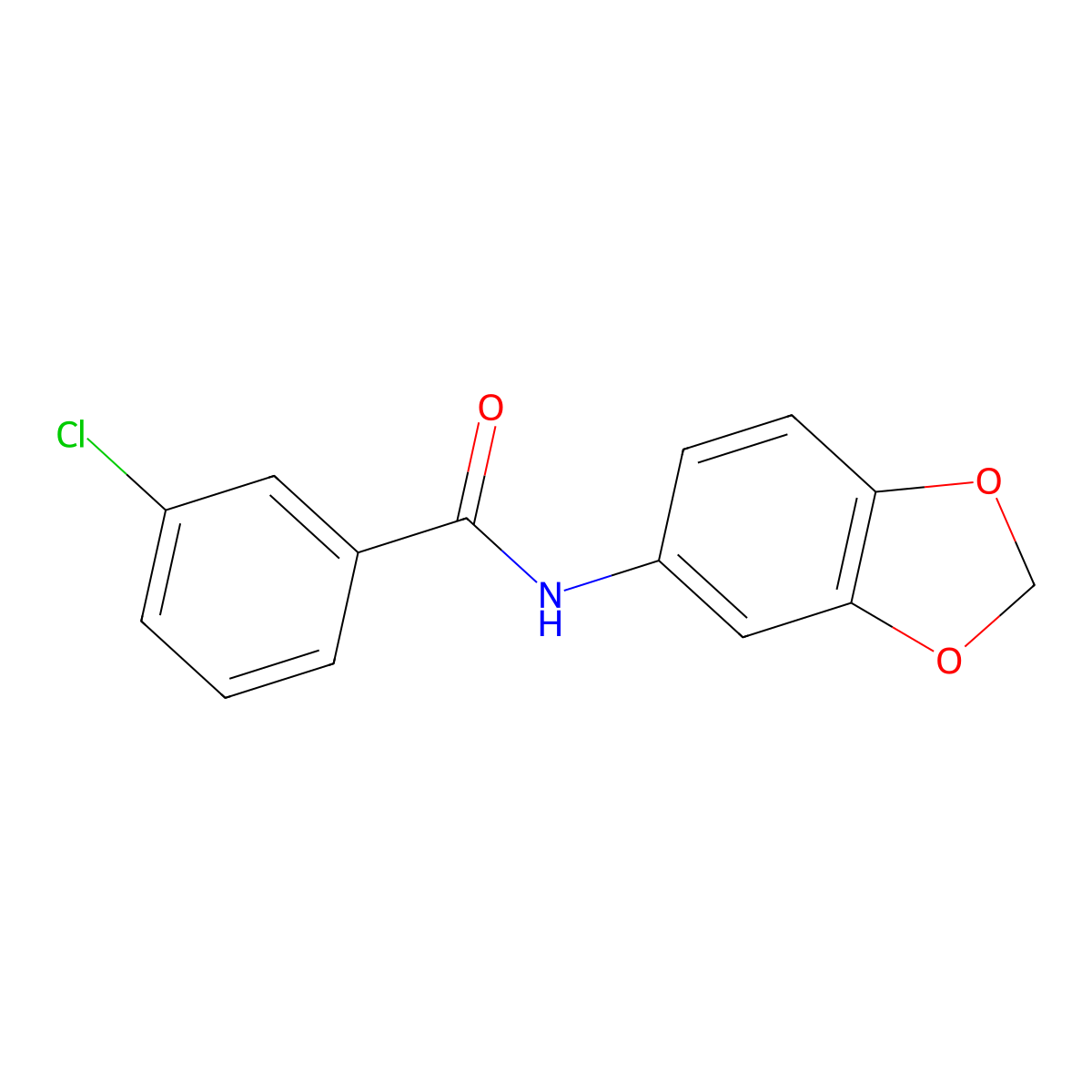 N-(1,3-benzodioxol-5-yl)-3-chlorobenzamide molecular structure, CAS 392698-30-5