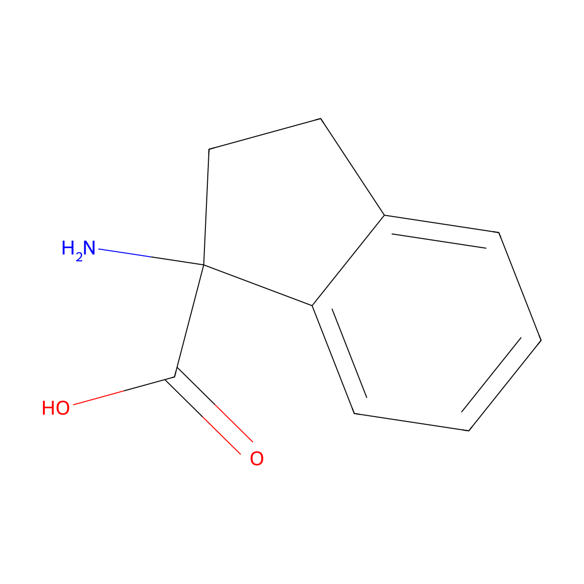 1-Amino-2,3-dihydro-1H-indene-1-carboxylic acid molecular structure, CAS 3927-71-7