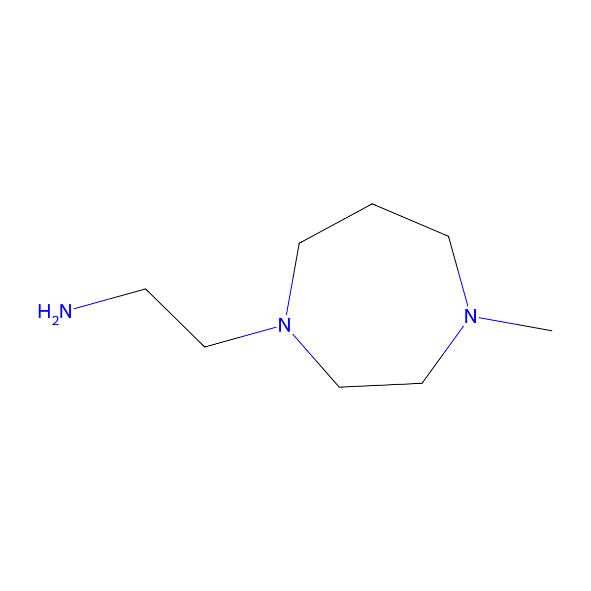 2-(4-Methyl-1,4-diazepan-1-yl)ethan-1-amine molecular structure, CAS 39270-45-6