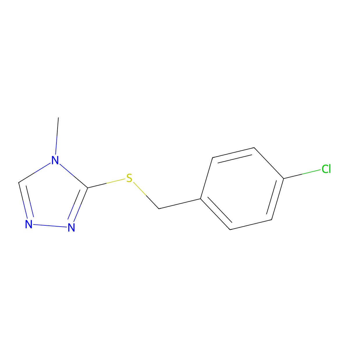 3-[(4-chlorobenzyl)sulfanyl]-4-methyl-4H-1,2,4-triazole molecular structure, CAS 392707-52-7