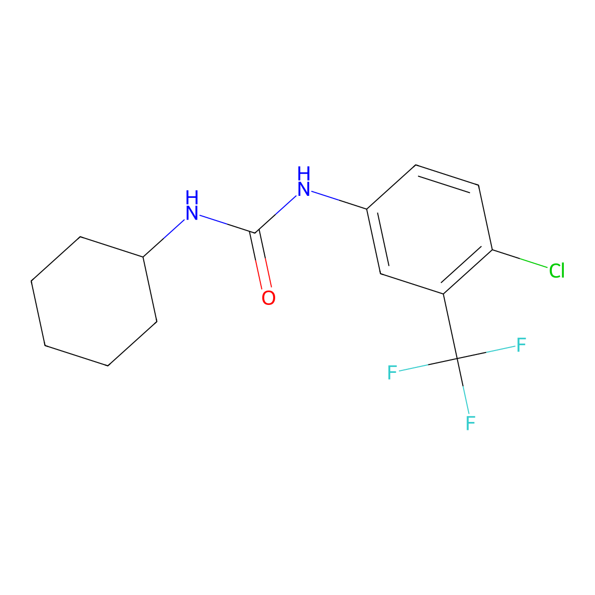 N-[4-chloro-3-(trifluoromethyl)phenyl]-N'-cyclohexylurea molecular structure, CAS 392707-84-5