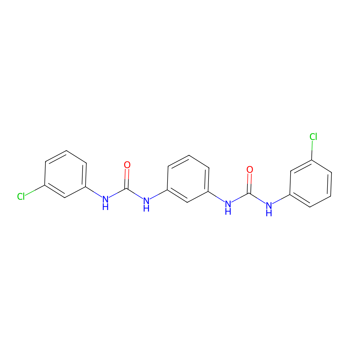 1,1'-(1,3-Phenylene)bis(3-(3-chlorophenyl)urea) molecular structure, CAS 392708-66-6