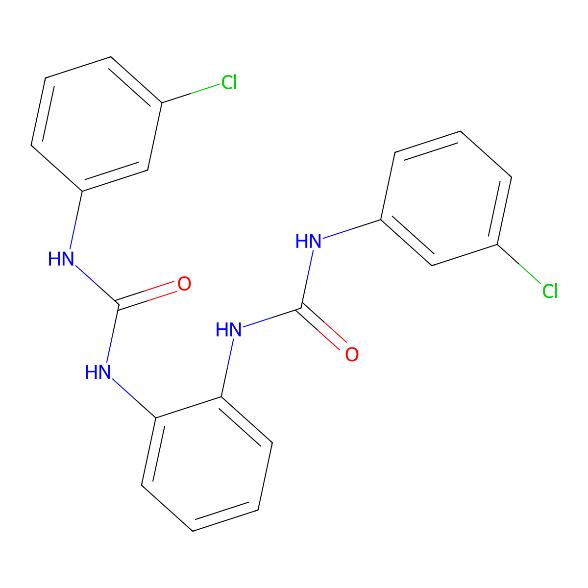 1,1'-(1,2-Phenylene)bis(3-(3-chlorophenyl)urea) molecular structure, CAS 392708-72-4