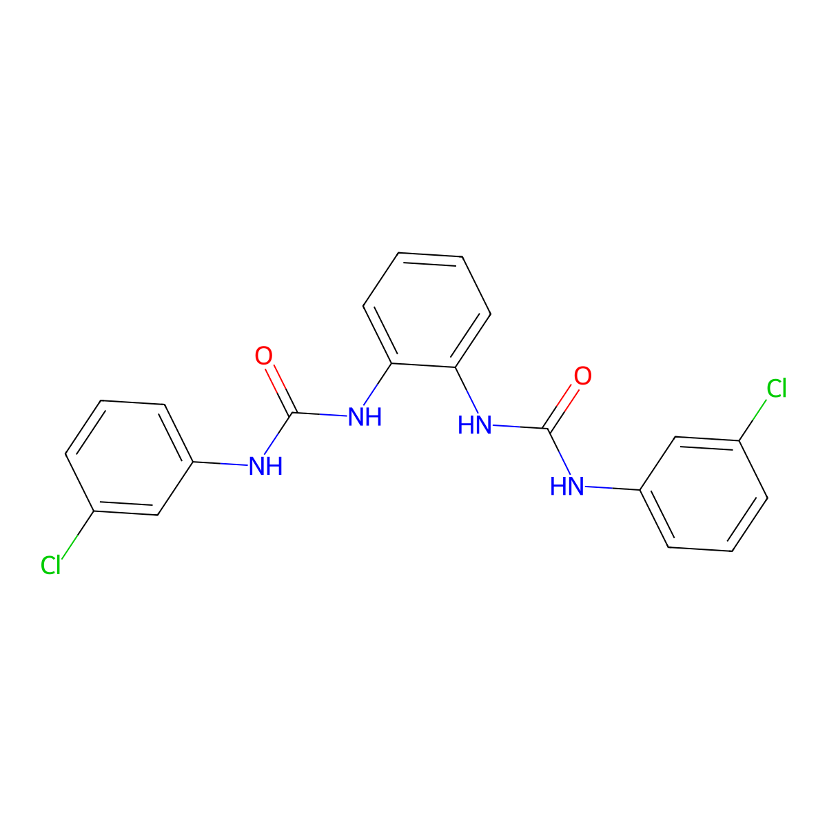 1,1'-(1,2-Phenylene)bis(3-(3-chlorophenyl)urea) molecular structure, CAS 392708-72-4