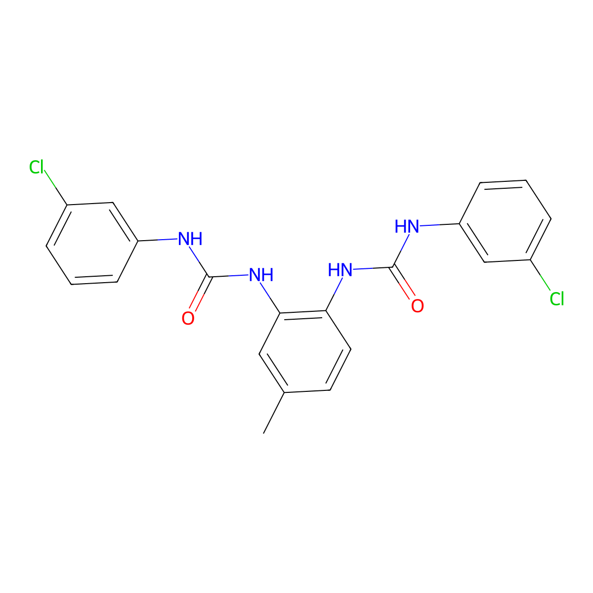 1-(3-Chlorophenyl)-3-[2-[(3-chlorophenyl)carbamoylamino]-4-methylphenyl]urea molecular structure, CAS 392708-73-5