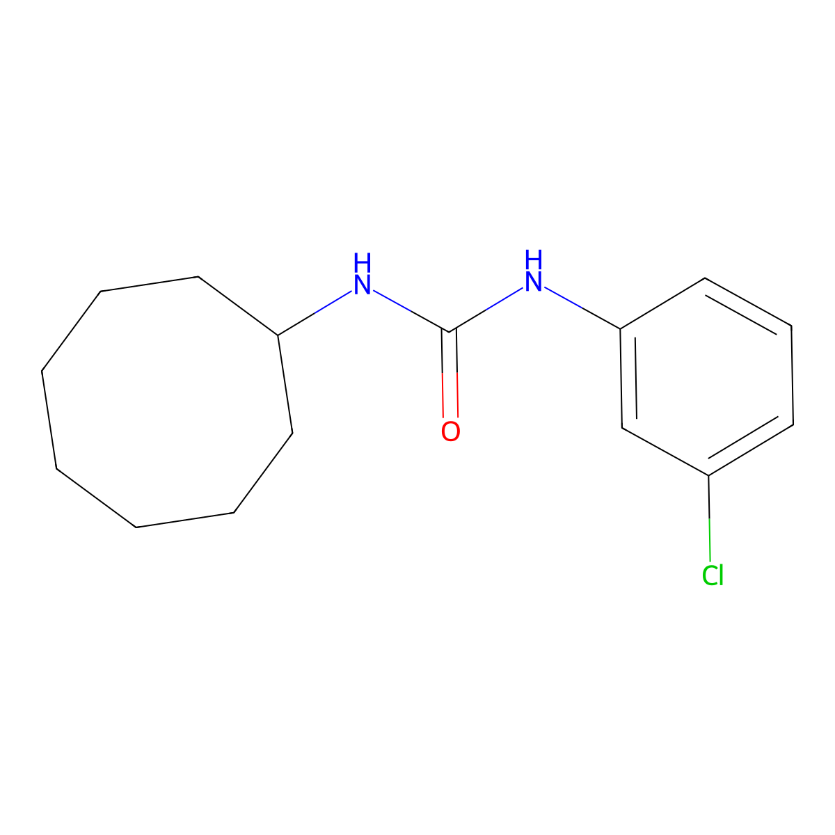 N-(3-Chlorophenyl)-N'-cyclooctylurea molecular structure, CAS 392708-82-6