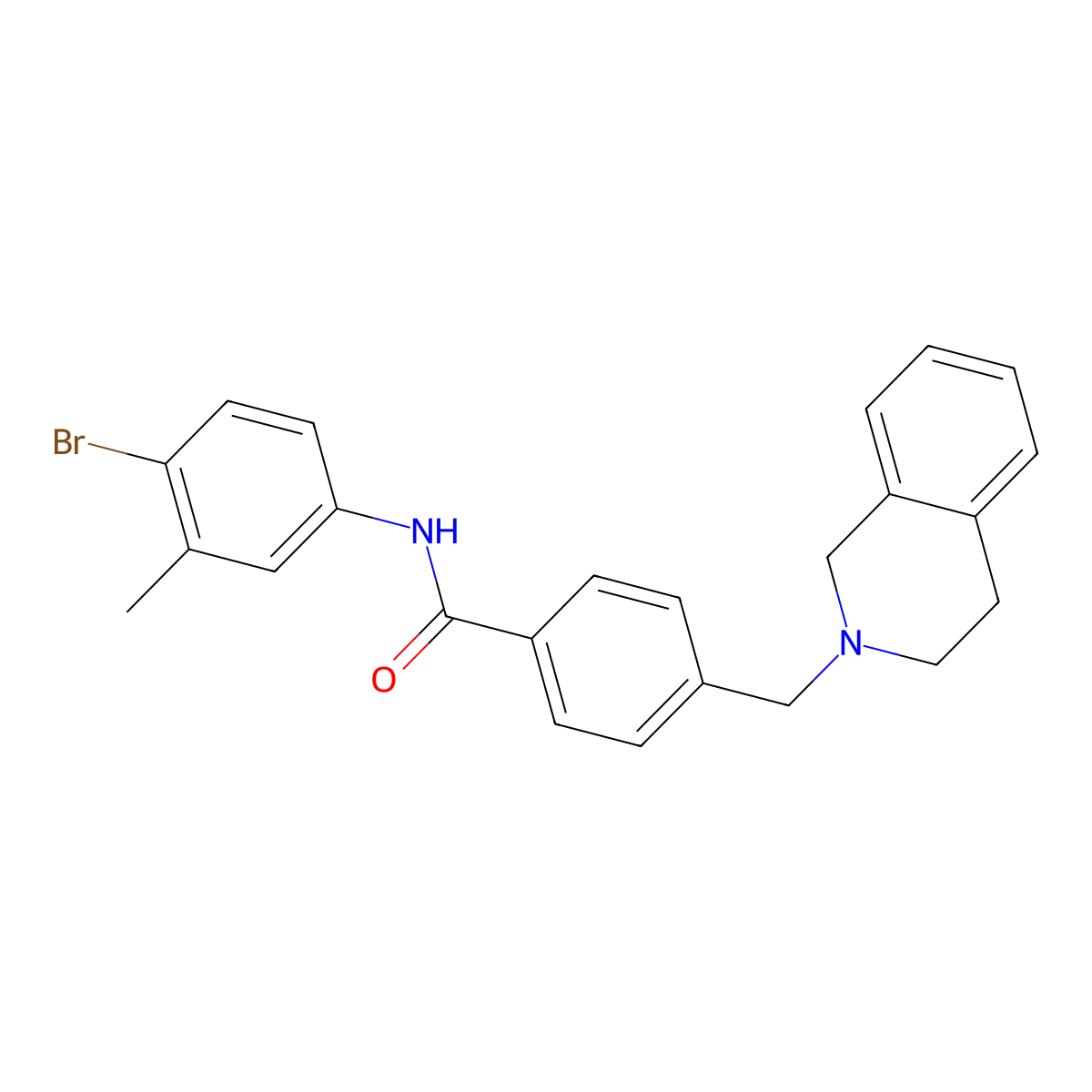 N-(4-bromo-3-methylphenyl)-4-(3,4-dihydroisoquinolin-2(1H)-ylmethyl)benzamide molecular structure, CAS 392709-24-9