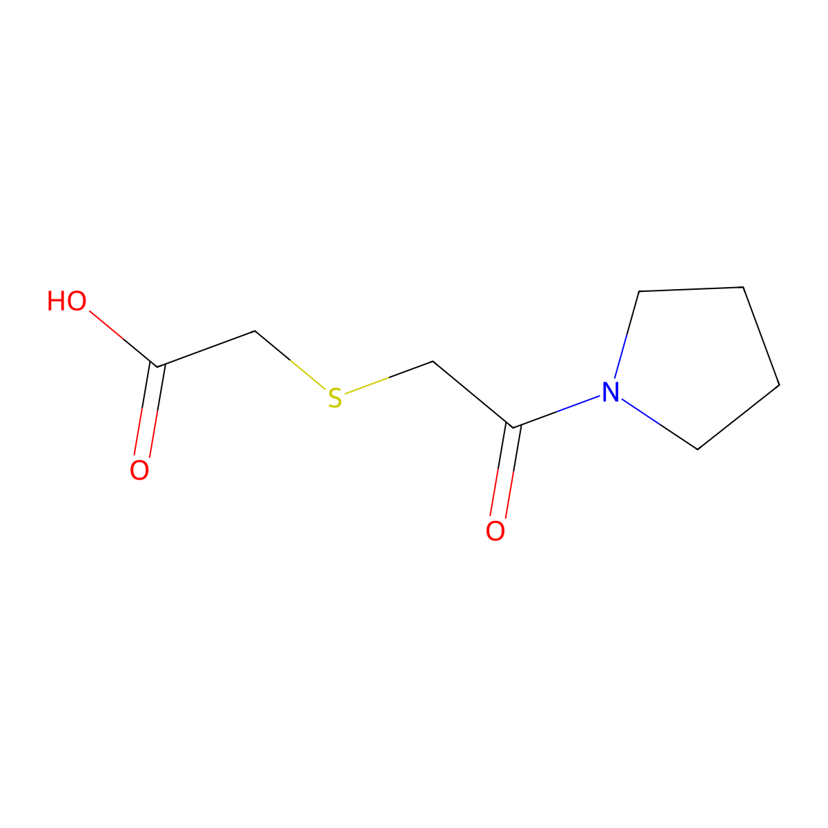 2-(2-Oxo-2-pyrrolidinylethylthio)acetic acid molecular structure, CAS 392709-45-4