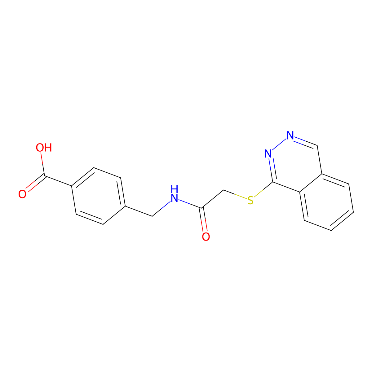 4-{[2-(Phthalazin-1-ylsulfanyl)acetamido]methyl}benzoic acid molecular structure, CAS 392709-47-6