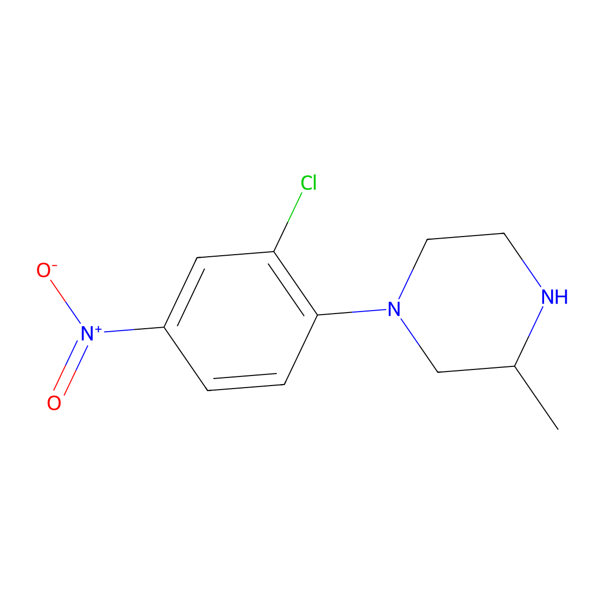 1-(2-Chloro-4-nitrophenyl)-3-methylpiperazine molecular structure, CAS 392710-17-7