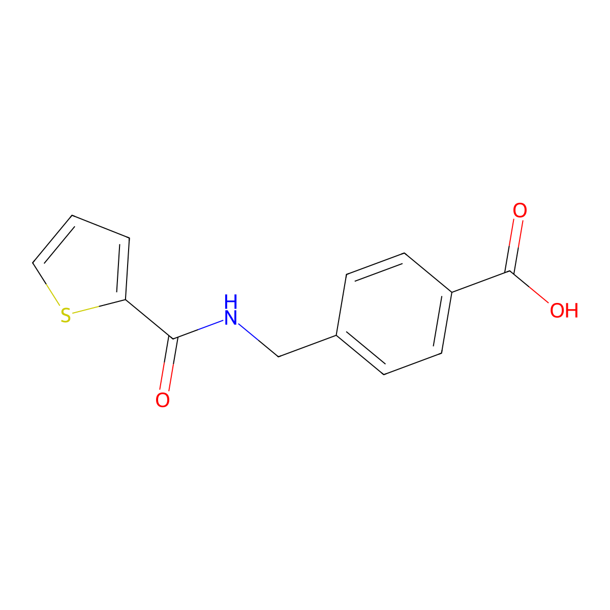 4-[(Thiophen-2-ylformamido)methyl]benzoic acid molecular structure, CAS 392716-12-0