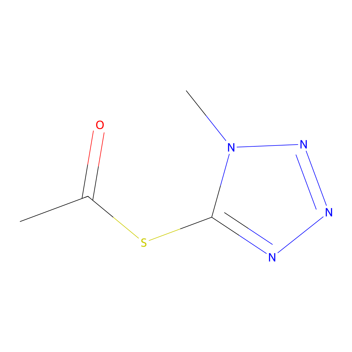 1-(1-Methyl-1,2,3,4-tetraazol-5-ylthio)ethan-1-one molecular structure, CAS 392718-98-8