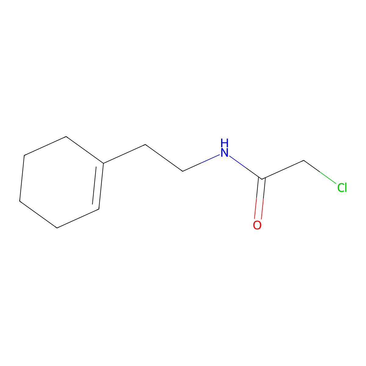 2-chloro-N-[2-(cyclohex-1-en-1-yl)ethyl]acetamide molecular structure, CAS 392719-47-0