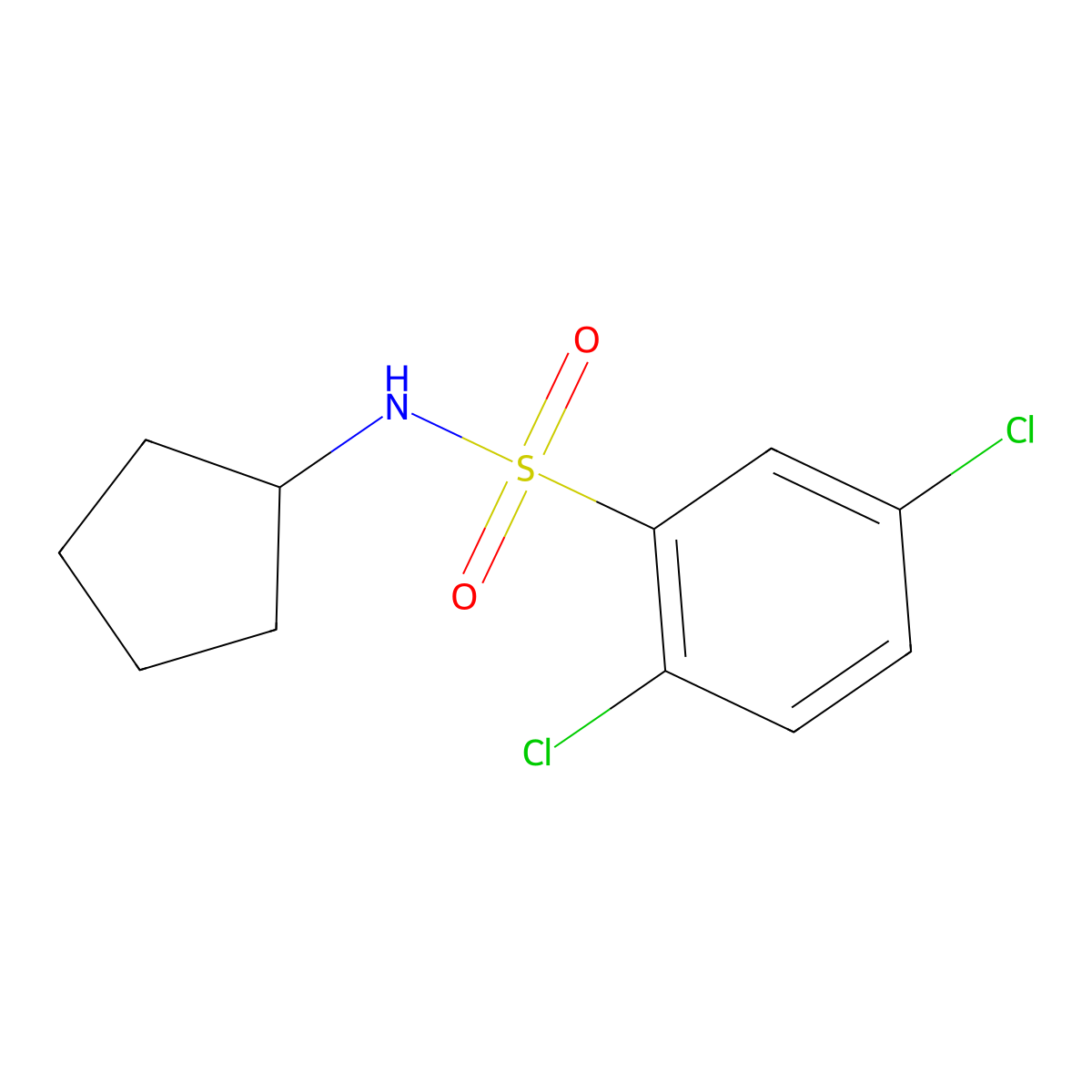 2,5-dichloro-N-cyclopentylbenzenesulfonamide molecular structure, CAS 392719-49-2