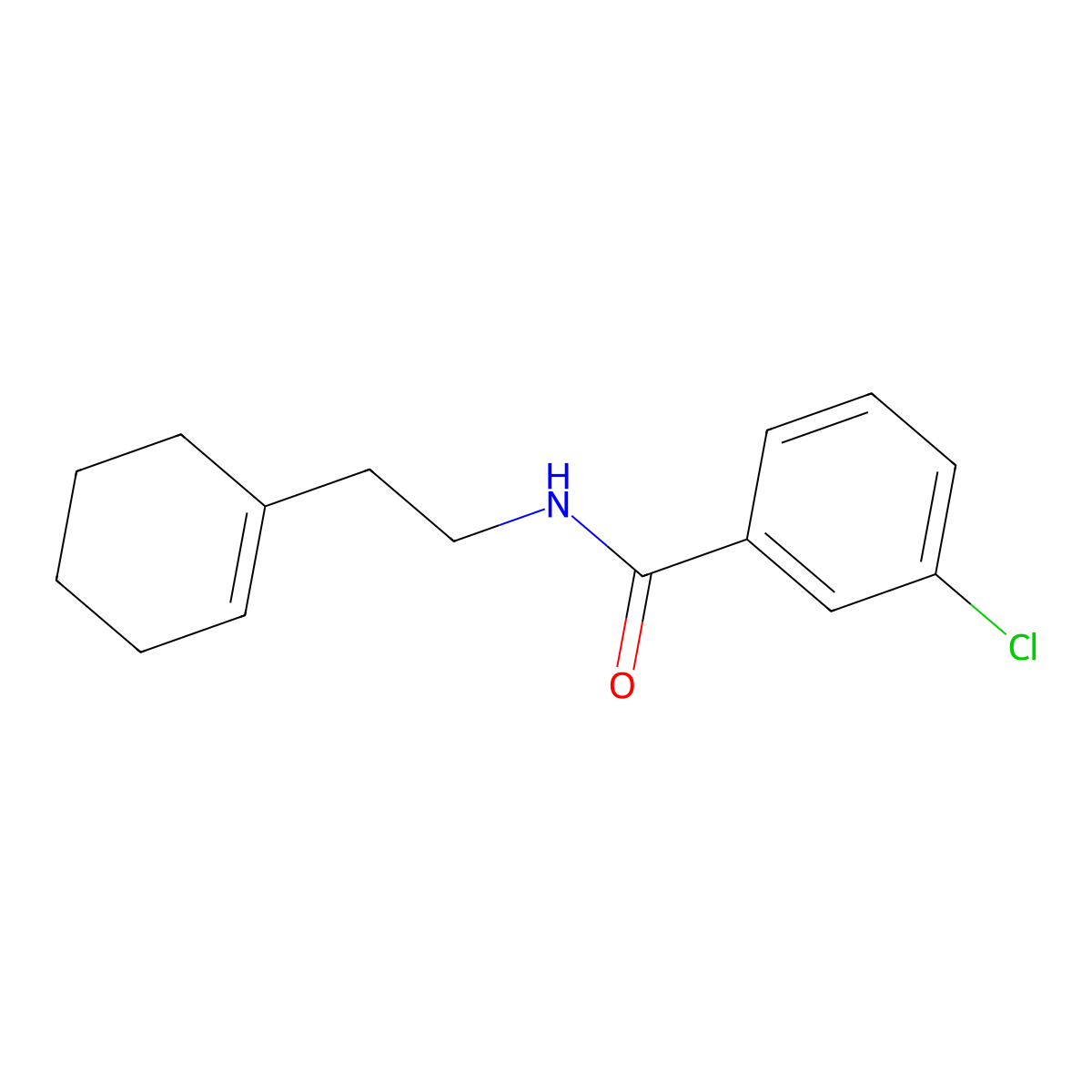 3-chloro-N-[2-(cyclohexen-1-yl)ethyl]benzamide molecular structure, CAS 392719-50-5