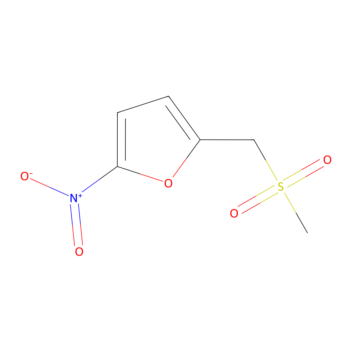 Furan, 2-[(methylsulfonyl)methyl]-5-nitro- molecular structure, CAS 39272-73-6